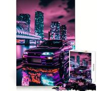 R Neon Night Tokyo Drift Jigsaw Puzzle 1000 Piece for Adults Think Smart Toy Family Joy Accurate Cut Fine Art Piece (50x75cm)