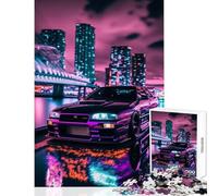 R Neon Night Tokyo Drift Jigsaws for Adults1000 Pieces Gifts for Women Men Difficult Challenge Home Decoration Toys for Age 14+ Game (38x52cm)