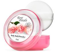 R-NEU 1 Pack Body Powder for Women with Puff, 100% Talc-Free, Elegant Rose Petals Scented Dust, After Bath for Soft Skin, Extra Large,(5oz)