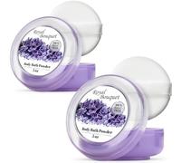 R-NEU 2 Pack Body Powder for Women with Puff, 100% Talc-Free, Elegant Royal Bouquet Scented Dust, After Bath for Soft Skin, Extra Large, (10oz)