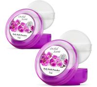 R-NEU 2 Pack Body Powder for Women with Puff, 100% Talc-Free, Majestic Orchid Scented Dust, After Bath for Soft Skin, Extra Large,(10oz)