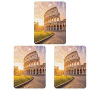 R-ome Italy Sunset Car Air Freshener 3-pack Aromatherapy Tablets Hanging Scented Cards for Rooms Bathrooms Wardrobe Square
