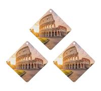 R-ome Italy Sunset Car Air Freshener 3-pack Aromatherapy Tablets Hanging Scented Cards for Rooms Bathrooms Wardrobe Rhombus