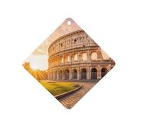 R-ome Italy Sunset Car Air Freshener Aromatherapy Tablets Hanging Scented Cards for Rooms Bathrooms Wardrobe Rhombus