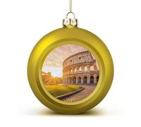 R-ome Italy Sunset Christmas Ball Ornaments 1.6 Inch Shatterproof Red Xmas Tree Decorations for Holiday Wedding Party Decor