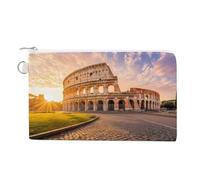 R-ome Italy Sunset Coin Purse Small Wallets with Zippered Key Ring Cute Wallet