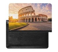 R-ome Italy Sunset Passport Holder Cover Wallet with ID Card Slot Slim Travel RFID Blocking Case Protector Essentials for Women Men