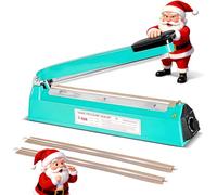 R-PACK Impulse Heat Sealer, Heavy Duty Sealing Machine with Extra 2 Replacements(blue, 12inch)