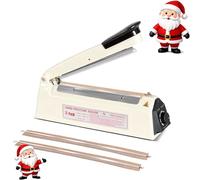 R-PACK Impulse Heat Sealer, Heavy Duty Sealing Machine with Extra 2 Replacements(white, 8inch)
