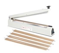 R-PACK Impulse Heat Sealer with Sealing Bar: Heavy-Duty Bag Sealer with Extra Cutting Blade (White, 20-Inch)