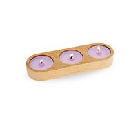 R&R SHOP - Candle Holder for 3 Candles in FSC Beech Wood, Treated with Vegetable Oil, 100% Compostable (Triple - 1Pcs)