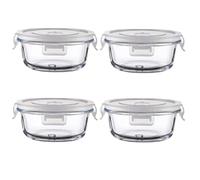 R.repad yay 4Pack Round Glass Food Storage Containers With Lids, 1.5 Cup Round Meal Prep Bowls With Lids BPA-Free, Small Glass Food Containers for Soup Leftover, Microwave, Dishwasher, Freezer Safe