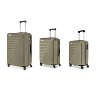 R Roncato FIBRA Expandable Trolley, army green, SET 3 TROLLEY, Hard case, expandable, rotating wheels