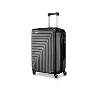 R Roncato FIBRA Expandable Trolley, Black, M, Hard case, expandable, rotating wheels