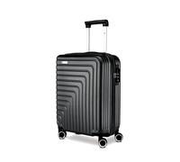 R Roncato FIBRA Expandable Trolley, Black, S, Hard case, expandable, rotating wheels
