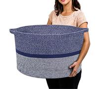 R RUNKA Toy Box for Stuffed Animal Storage - 22"x14" Large Cotton Rope Basket,Organiser for Toys， Boho Style Chest