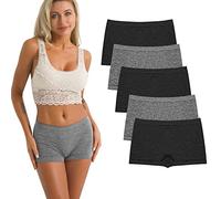 R RUXIA Women's Boyshort Panties Seamless Nylon Underwear Stretch Boxer Briefs 5 Pack, B004, S