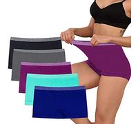 R RUXIA Women's Boyshort Panties Seamless Underwear No Show Cheeky Panty Soft Stretch Boxer Briefs