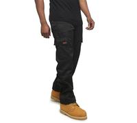 R.S.W RAPID SAFETY WORKWEAR Mens Tradesman Work Trousers with Combat Cargo Pockets (Black, 38W / 31L)