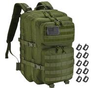 R.SASR 45L Tactical Backpack for Men Women, Military Assault Pack with MOLLE, Large 3 Day Bug Out Bag for Hiking Camping, Green 1.0, 45L US, Hiking, Trekking