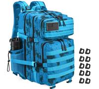 R.SASR Military Tactical Backpack 45L Large Tactical Backpack for Men, Hiking Rucksack With Bottle Holder (Blue Tie Dye)