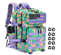 R.SASR Military Tactical Backpack 45L Large Tactical Backpack for Men, Hiking Rucksack With Bottle Holder (Purple, Green, Yellow)