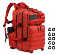 R.SASR Military Tactical Backpack 45L Large Tactical Backpack for Men, Hiking Rucksack With Bottle Holder (Red)