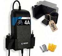 R-Satz Shop Pack of 2 Wall Mount Suitable for Bosch E-Bike Charger 4A - BCS220 Standard Charger - E Bike 2A 4A 6A Smart System Battery Holder Charger - Includes Mounting Accessories