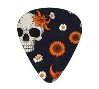 r skull sheep head daisy Printed pick set - 12 pieces, thin, medium and thick guitar picks, suitable for guitar, bass, electric guitar and ukulele