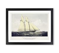 R.T.Y.C. Schr. Cambria Sail Ship Vintage Framed Print | A3 Black Framed Wall Art | Ready to Hang | Classic Vehicle Picture | Living Room Bedroom Lounge Office
