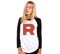 R Team - Womens Baseball Top - Blast Off Game Geeky S White/Black