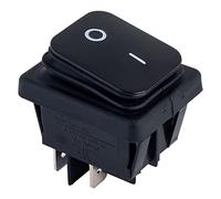 R-TECH 522775 IP65 Rocker Switch DPST Off-On 250V AC 16A Black