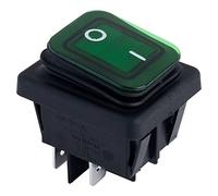R-TECH 522776 IP65 Rocker Switch DPST Off-On 250V AC 16A Green