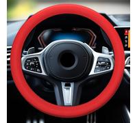 R-timer 1 Pack Steering Wheel Cover for Audi A4 Avant B9 8W I 2015-2024, Auto Rim Protector Anti-slip Wheel Glove Textured Soft Grip Guard Silicone,Red