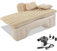 R-timer 1 Set Car Air Mattress for Mini One/Cooper/Cooper S/John Cooper Works (JCW) Hatch 2001-2006, Inflatable Back Seat Travel Bed Sleeping Pad Camping Rest Cushion with Electric Pump,Beige