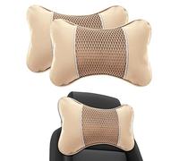 R-timer 2 Pieces Car Headrest for Ford Fiesta MK7 7.5 2008-2017, Car Neck Support Pillow Neck Pillow Head Rest Cushion Seat Neck Support,Beige