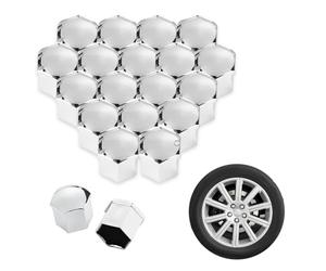 R-timer 20 Pieces Wheel Nut Cap for Peugeot 3008 GT Line 2019-2021 2020, Tire Screw Cap Protection Wheel Nut Covers Set Car Lug Nut Protector Bolt Covers,Silver-21MM