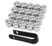 R-timer 20pcs Car Lug Nut Covers Fits for VW Fox 3-türer (Bj 2003-2011), Wheel Bolt Dust Caps Hexagonal Protector Plastic Hub Nut Shells Decoration,21mmSilver