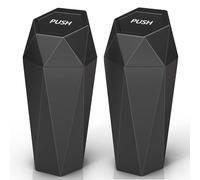 R-timer 2Pcs Car Rubbish Bin for Citroen C-Zero 2009-2020, Push Button Auto Rebound Lid Vehicle Waste Organiser Mini Dustbin Holder Interior Accessories,Black