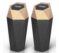 R-timer 2Pcs Car Rubbish Bin for Jaguar F-type Convertible 2017-2020, Push Button Auto Rebound Lid Vehicle Waste Organiser Mini Dustbin Holder Interior Accessories,Gold