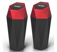 R-timer 2Pcs Car Rubbish Bin for Jaguar X-Type Estate 2003-2009, Push Button Auto Rebound Lid Vehicle Waste Organiser Mini Dustbin Holder Interior Accessories,Red