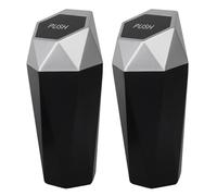 R-timer 2Pcs Car Rubbish Bin for Mazda CX-30 CX30 2022 2020 2021, Push Button Auto Rebound Lid Vehicle Waste Organiser Mini Dustbin Holder Interior Accessories,Silver
