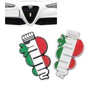 R-timer 3D Car Stickers for Alfa Romeo Car Logo Emblem Sticker Car Window Door Badge Decals Auto Exterior Decoration Modified Accessories,grille style White