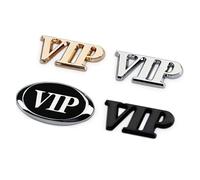 R-timer 3D Car Stickers for VIP Car Logo Emblem Sticker Car Window Door Badge Decals Auto Exterior Decoration Modified Accessories,Black VIP