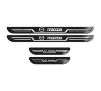 R-timer 4 pcs Car Door Sill Protector For Mazda 3 Bk 6 Gg Gh Gj CX3 CX5 CX30 CX7 CX8 CX9 MX5 RX8, Stainless Steel Car Kick Plates Welcome Pedal Strip Cover Protector Trim Guard,carbon fiber look