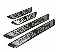 R-timer 4 Pcs Door Sill Protectors for Citroen C1 C2 C3 C4 C5 C6 C8, Stainless Steel Scuff Plates Protective Scratch Threshold Bar Trim Entry Step Covers,Carbon fiber black