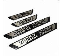 R-timer 4 Pcs Door Sill Protectors for Citroen C1 C2 C3 C4 C5 C6 C8, Stainless Steel Scuff Plates Protective Scratch Threshold Bar Trim Entry Step Covers,Black