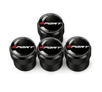 R-timer 4Pcs Tire Valve Stem Caps for Audi Sline A3 A4 B8 8P 8V B6 A5 A6 C7 Q5 B9 B7 C6 A1,Durable Aluminum Tyre Dust Caps Stem Cover,Tire Valve Cap Valve Covers Replacement,Black