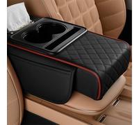 R-timer Car Centre Console Armrest Pad for BMW 5 Series 5er Serie 5 E60 E61 F10 F11 F07 F18 G30 G31 G38 G60 G61 G68, Leather Multifunctional Storage Organiser Tissue Box Cup Holder Elbow Support