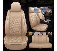 R-timer Car Seat Covers for Dodge Challenger 2009-2019, Full Surround Airbag Design Automotive Interior Accessories Front Rear Split Bench Protector,A Beige